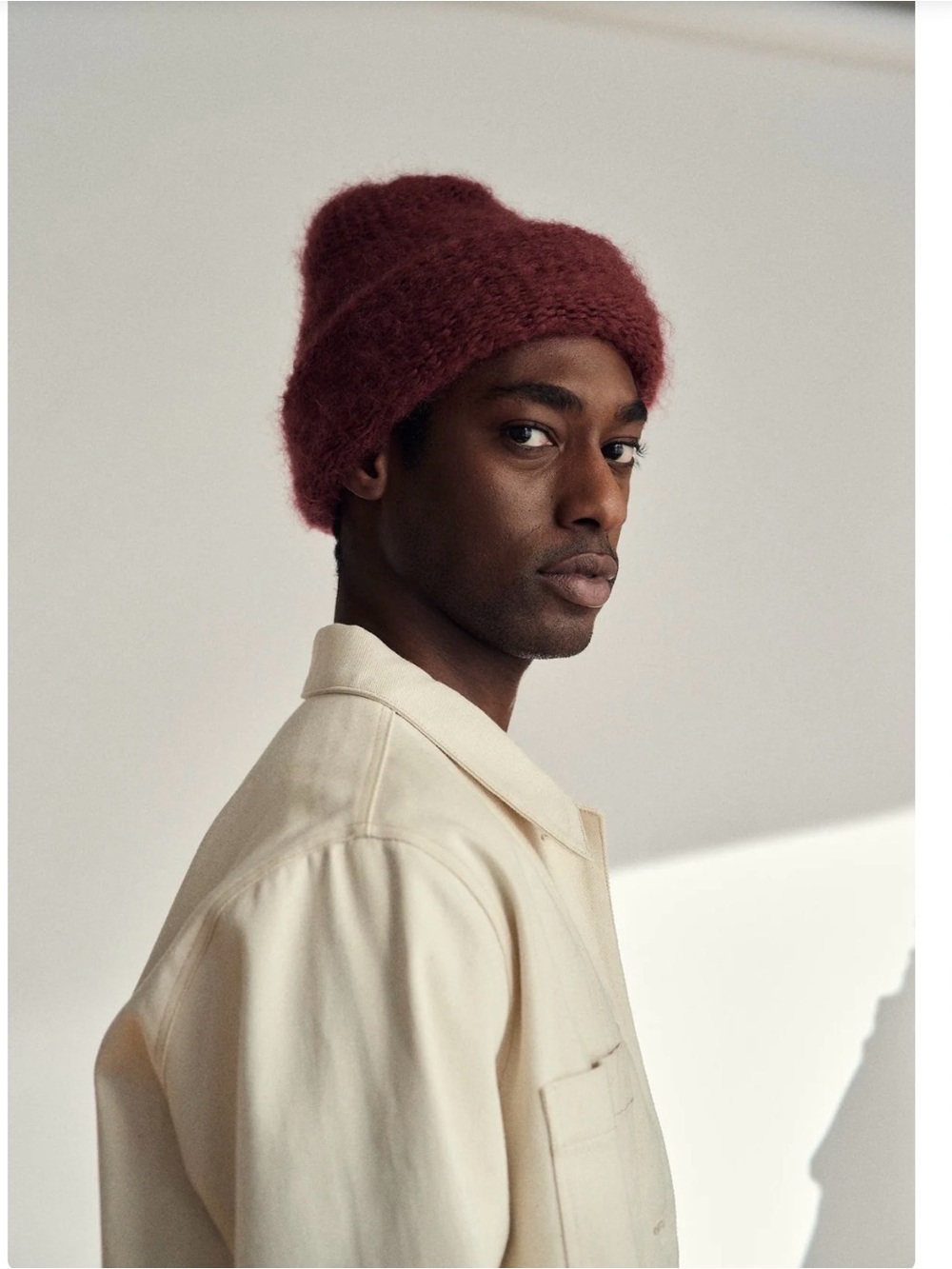 Cloud Mohair Beanie - Burgundy